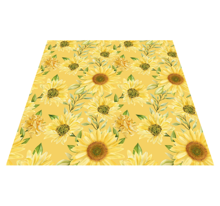 Sunflower Emblem floral vinyl rug - TenStickers