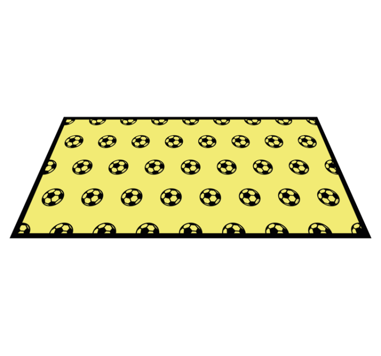 Yellow Soccer Pattern game vinyl rug - TenStickers
