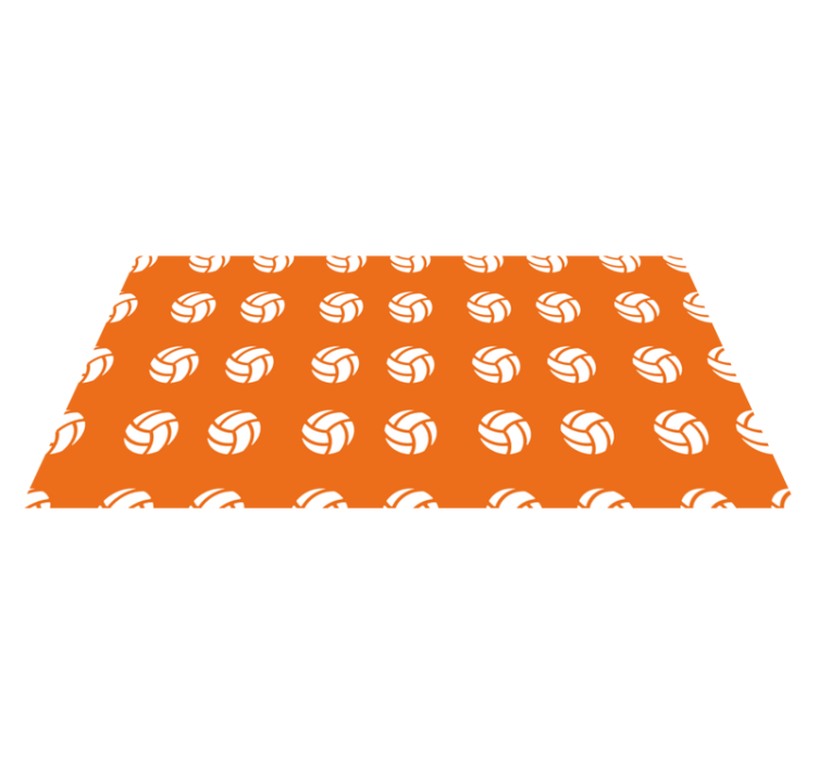 Orange Volleyball Pattern game vinyl rug - TenStickers