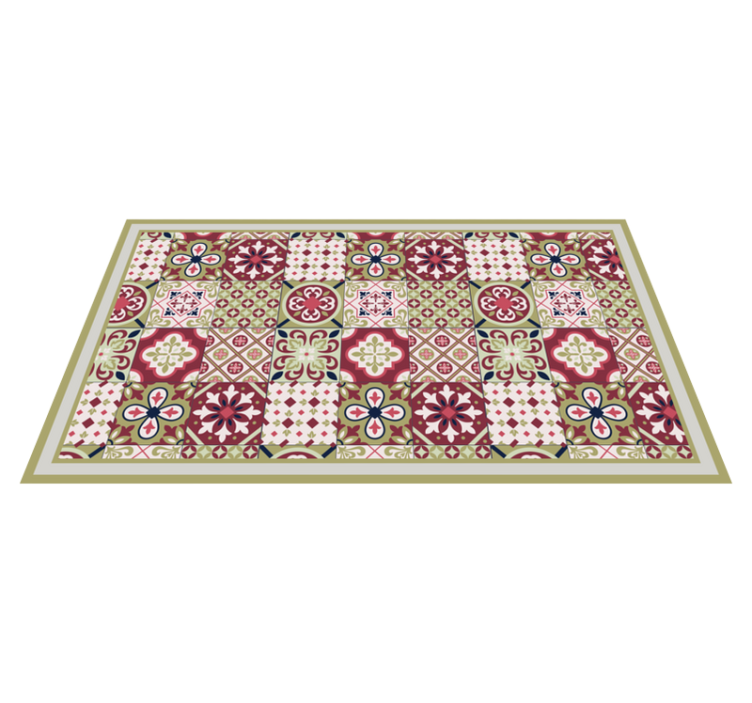 Colorful Patterned Motifs bathroom vinyl rug - TenStickers
