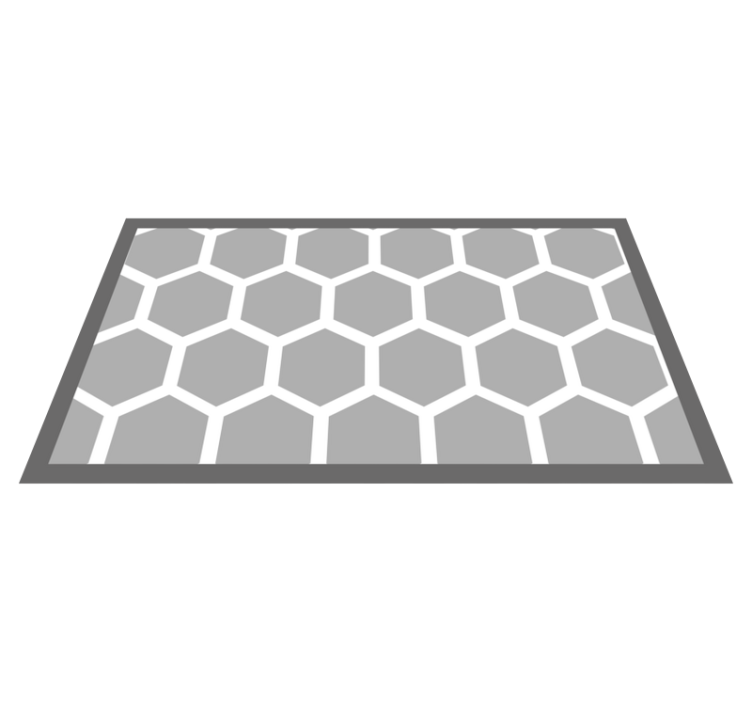 White geometric pentagons  geometric rugs - TenStickers