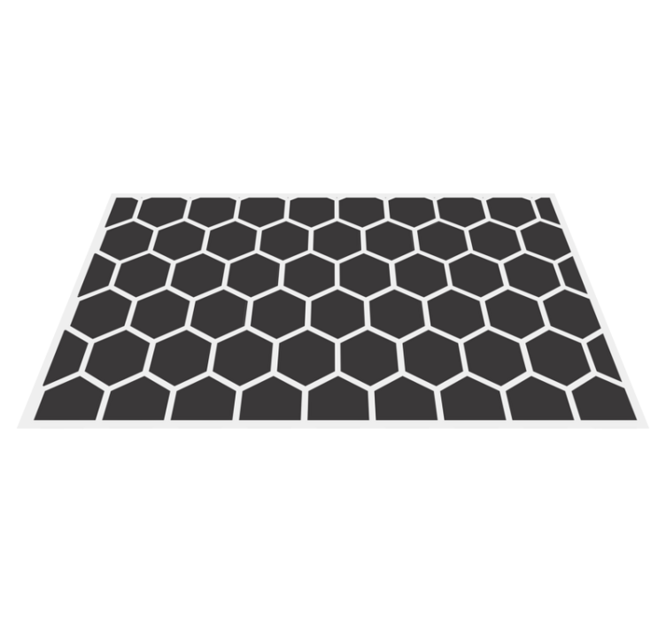 Geometric vinyl rug with hexagonal design - TenStickers