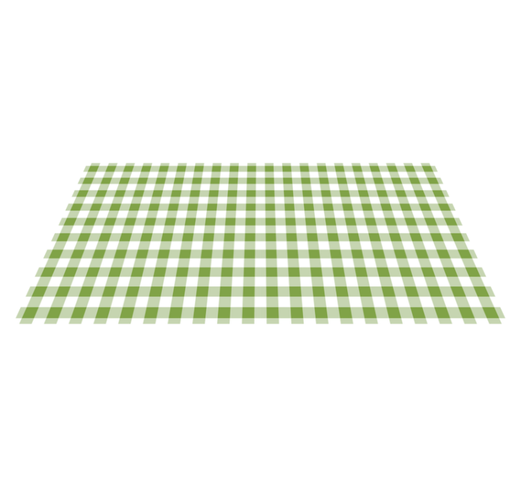 Green Checked Print striped vinyl rug - TenStickers