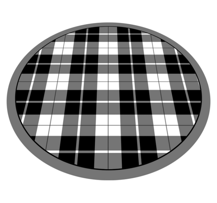 Checkered Grid circular vinyl rug - TenStickers