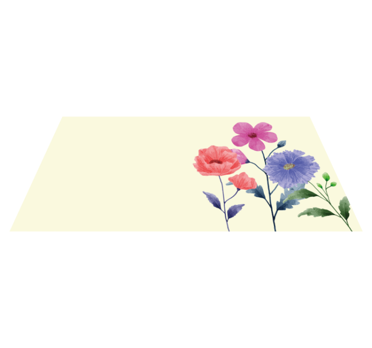 Floral vinyl rug in lively botanical design - TenStickers