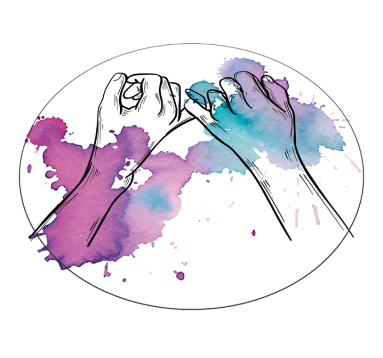 Hands Intertwined teen vinyl rug - TenStickers