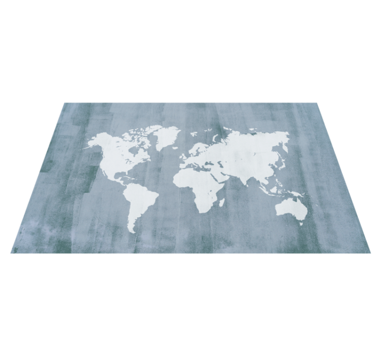 Light blue stone texture world map rug - TenStickers
