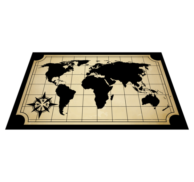 World map vinyl rug in world map design - TenStickers