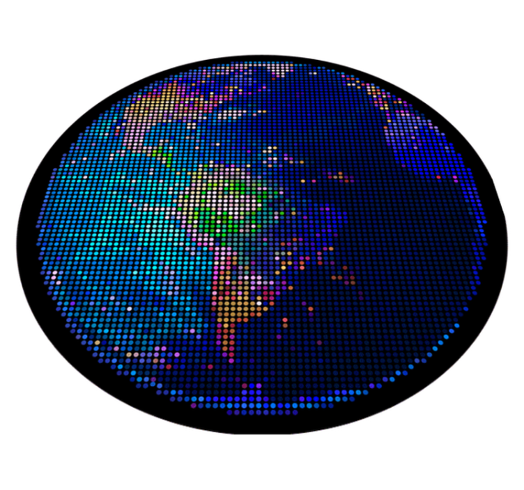 Disco earth ball world map vinyl rug - TenStickers
