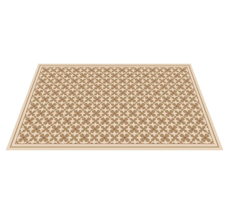 Vintage beige squared pattern kitchen vinyl rug - TenStickers