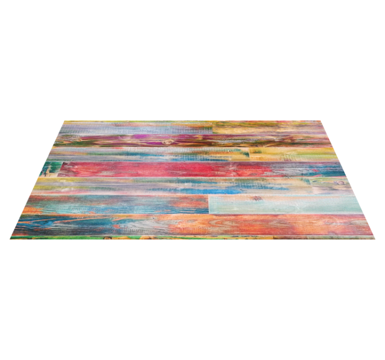 Vibrant aged appearance wood effect vinyl rug - TenStickers