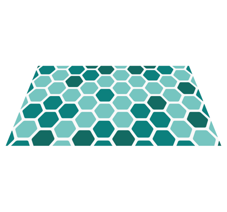Green honeycomb motif geometric vinyl rug - TenStickers