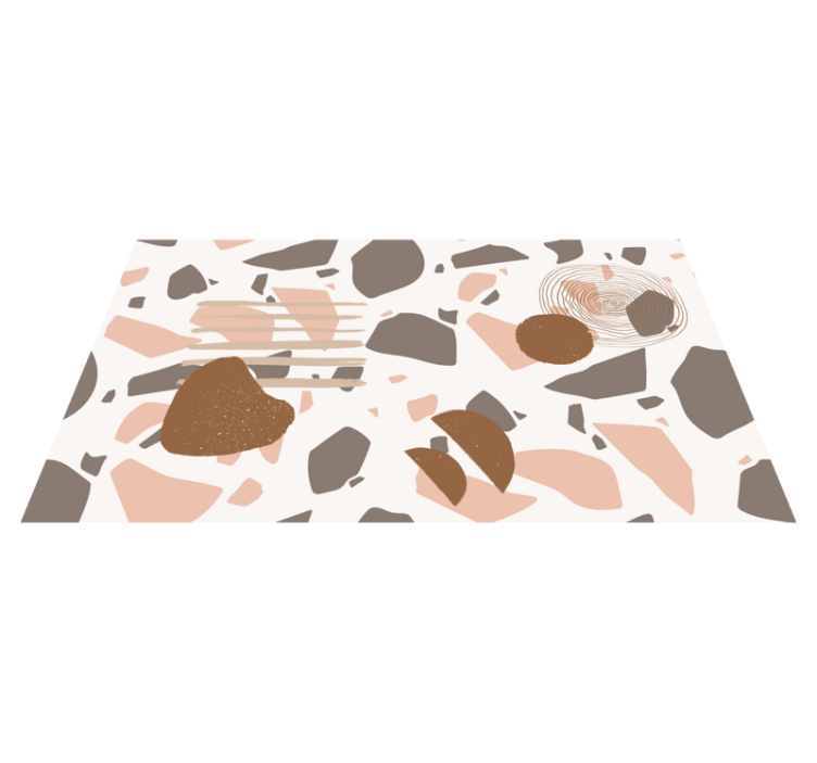 Abstract terrazzo shapes textured vinyl rug - TenStickers