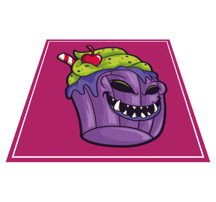 Ravenous Cupcake Monster teen vinyl rug - TenStickers