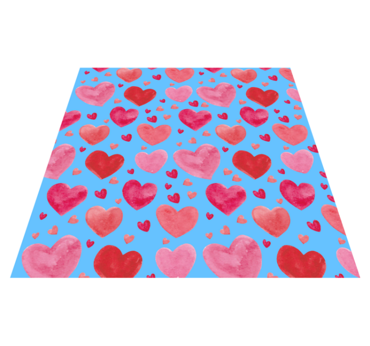 Vibrant Heart Motif teen vinyl rug - TenStickers