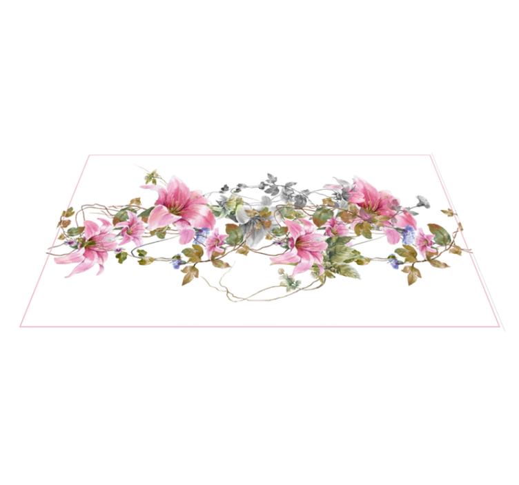 Floral Vine Pattern nature vinyl rug - TenStickers