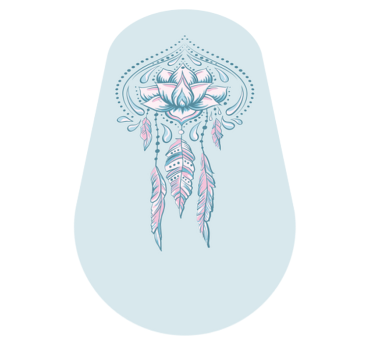 Lotus flower from the side  mandala vinyl rug - TenStickers