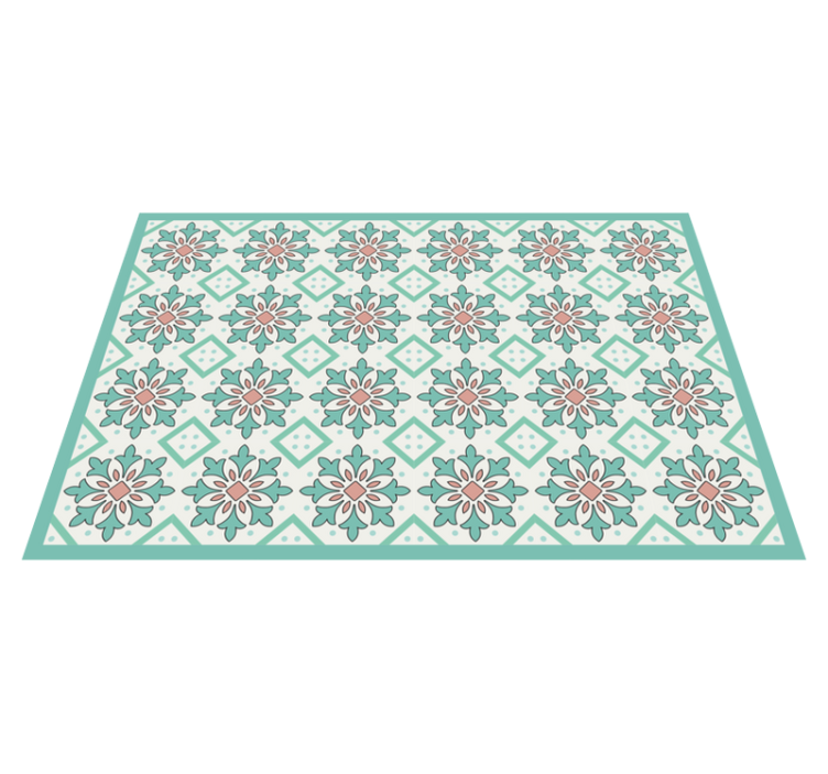 Floral Mosaic Concept tile vinyl rug - TenStickers