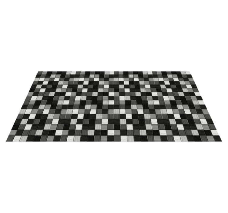 Grey shade squares bathroom vinyl rug - TenStickers