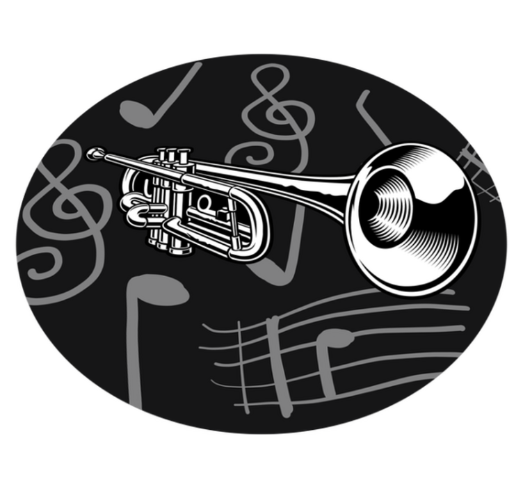 Musical Instrument Theme circular vinyl rug - TenStickers