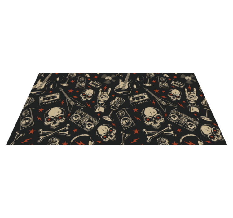 Skull Music Theme teen vinyl rug - TenStickers