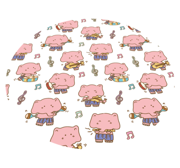 Musical Elephant Fun animal vinyl rug - TenStickers