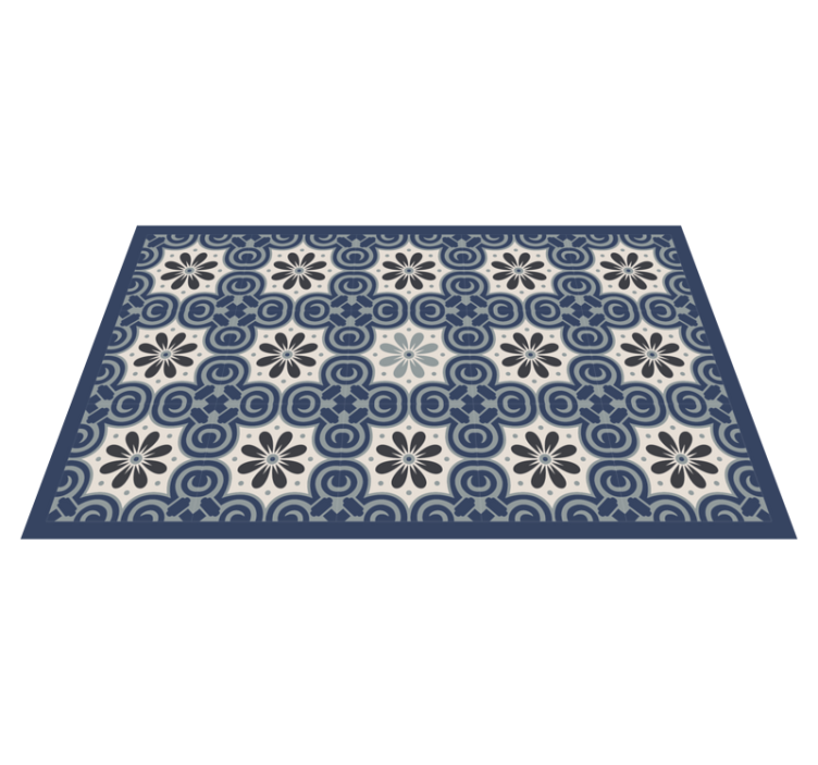 Elegant Floral Composition tile vinyl rug - TenStickers