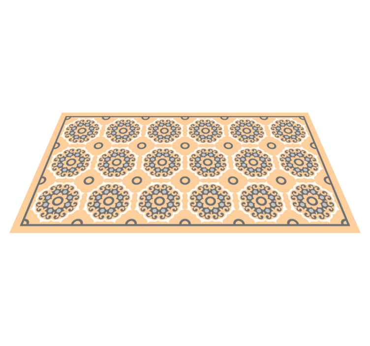 Geometric Mandala Motif tile vinyl rug - TenStickers