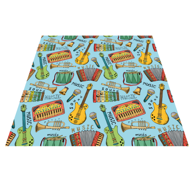 Kids vinyl rug cheerful musical instruments - TenStickers