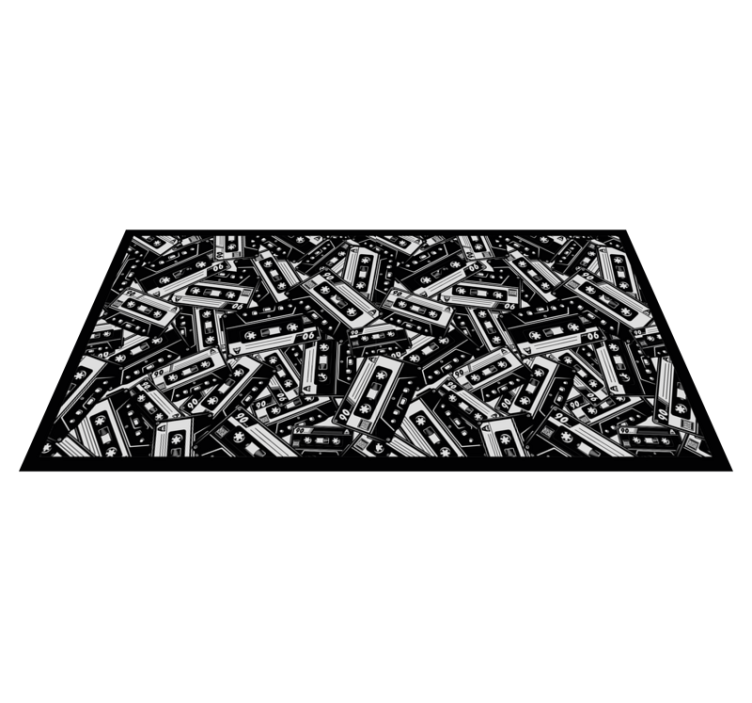 Retro Cassette Pattern teen vinyl rug - TenStickers