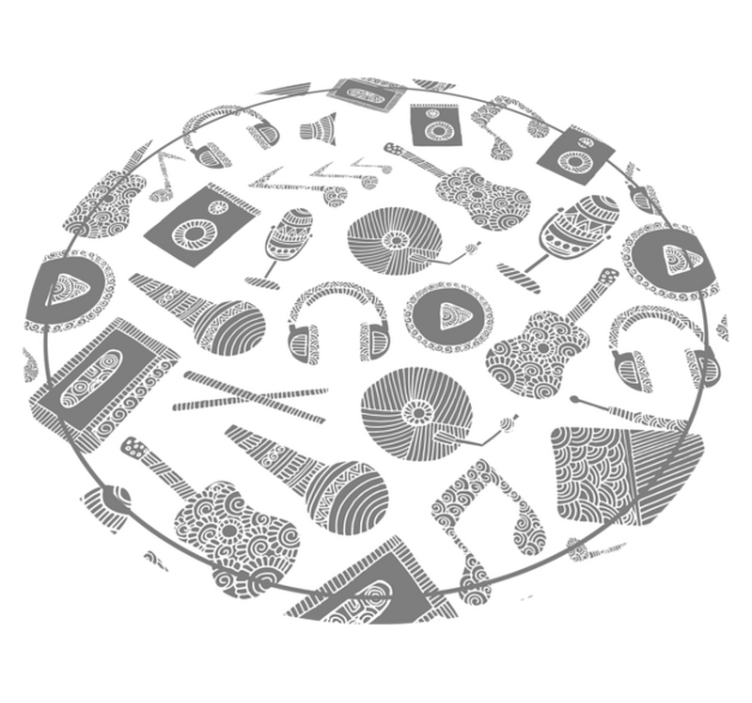 Musical Instrument Patterns kids vinyl rug - TenStickers