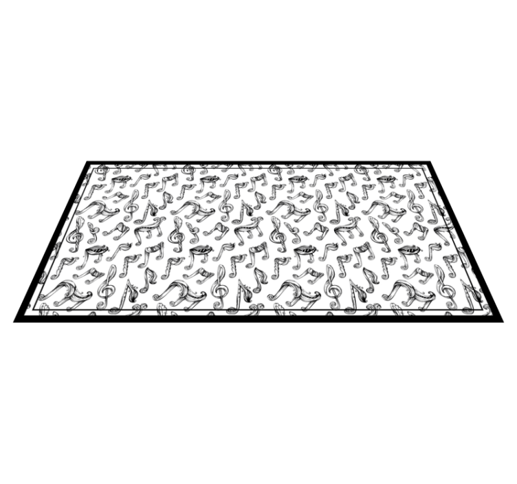 Music Note Design teen vinyl rug - TenStickers