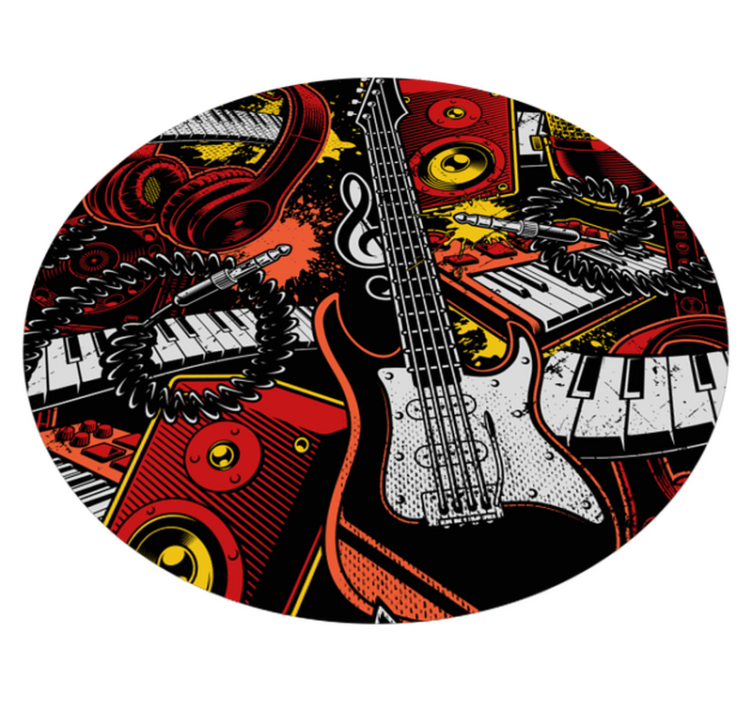 Kids vinyl rug musical instruments fun - TenStickers