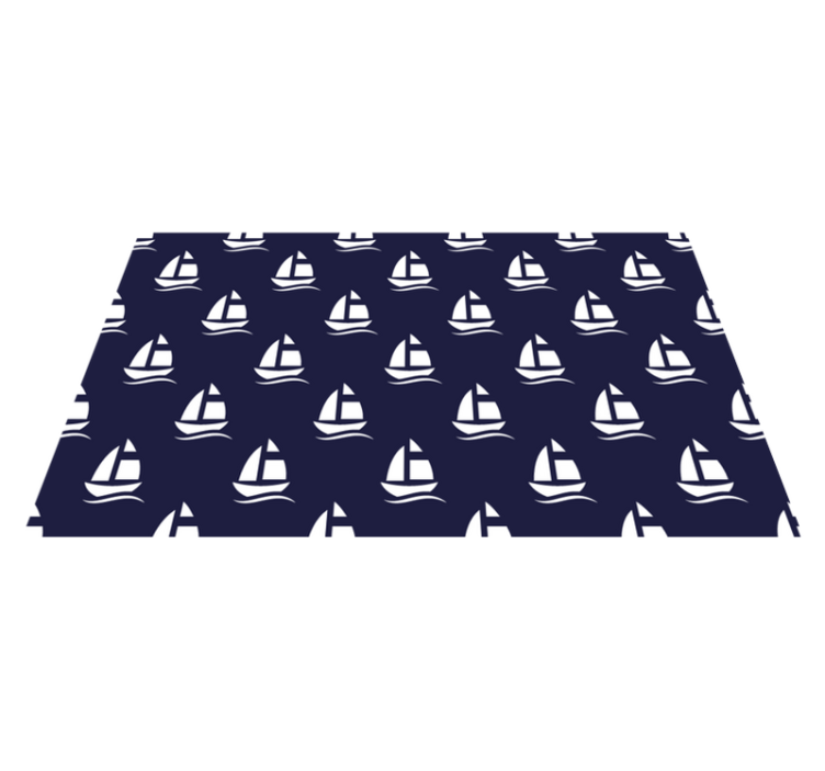 Sailboat Pattern kids vinyl rug - TenStickers