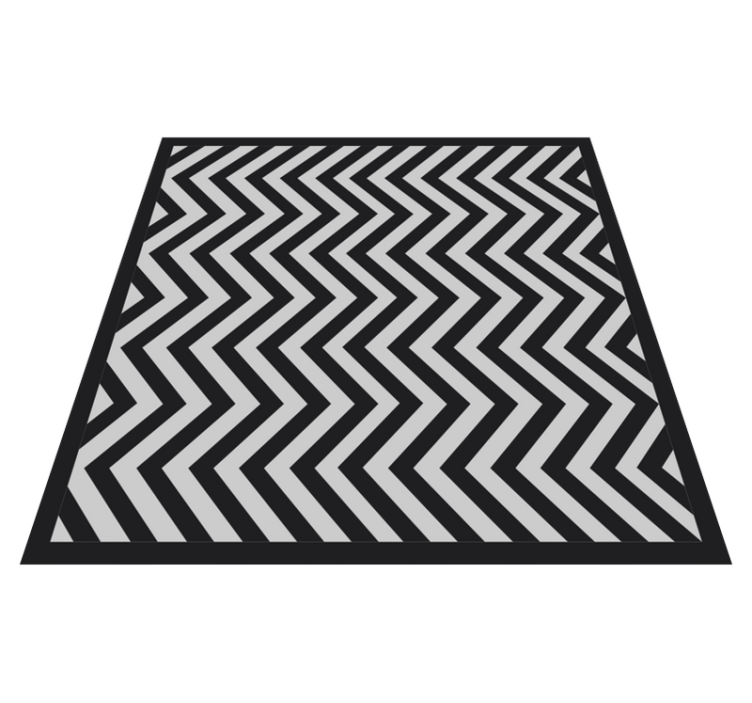Black and grey zigzag geometric vinyl rug - TenStickers