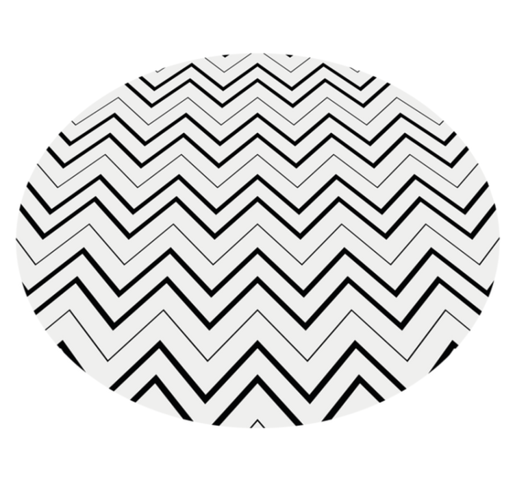 Minimalistic black white zig zag pattern rug - TenStickers