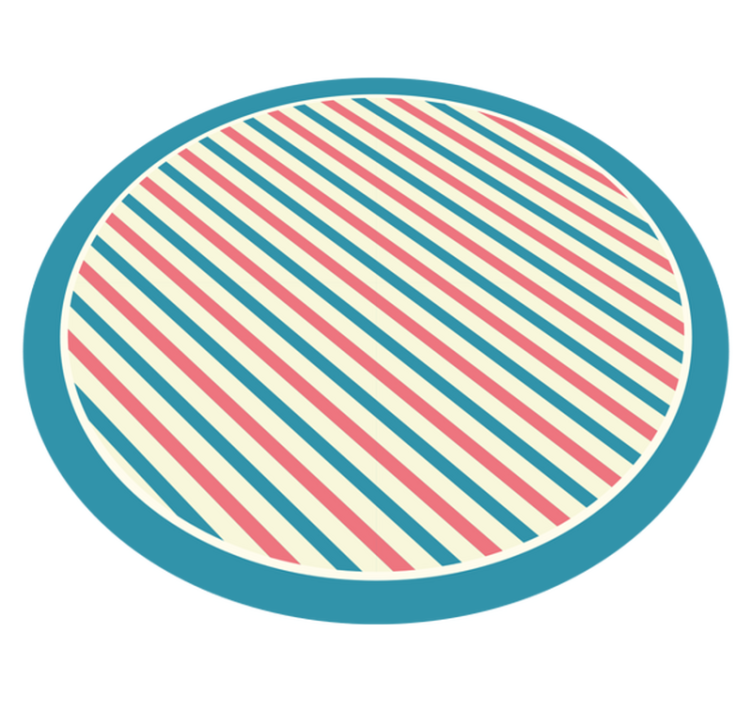 Vibrant Striped Round striped vinyl rug - TenStickers