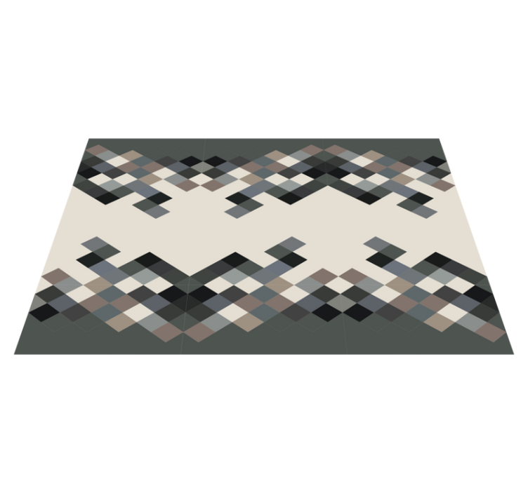 Mosaic vinyl rug with modern geometric design - TenStickers