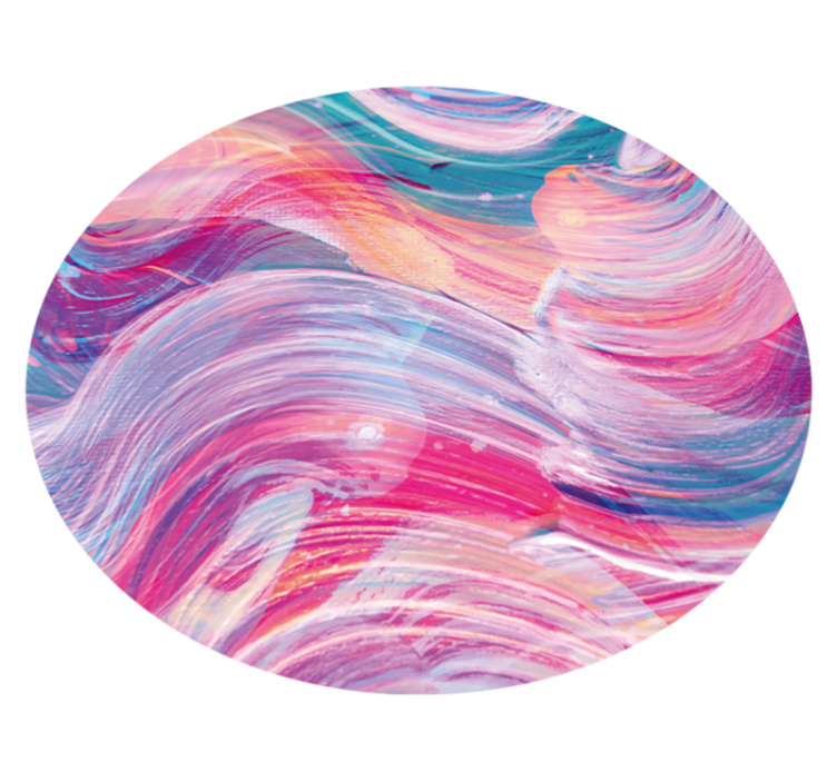 Colorful oil paint strokes circular rug - TenStickers