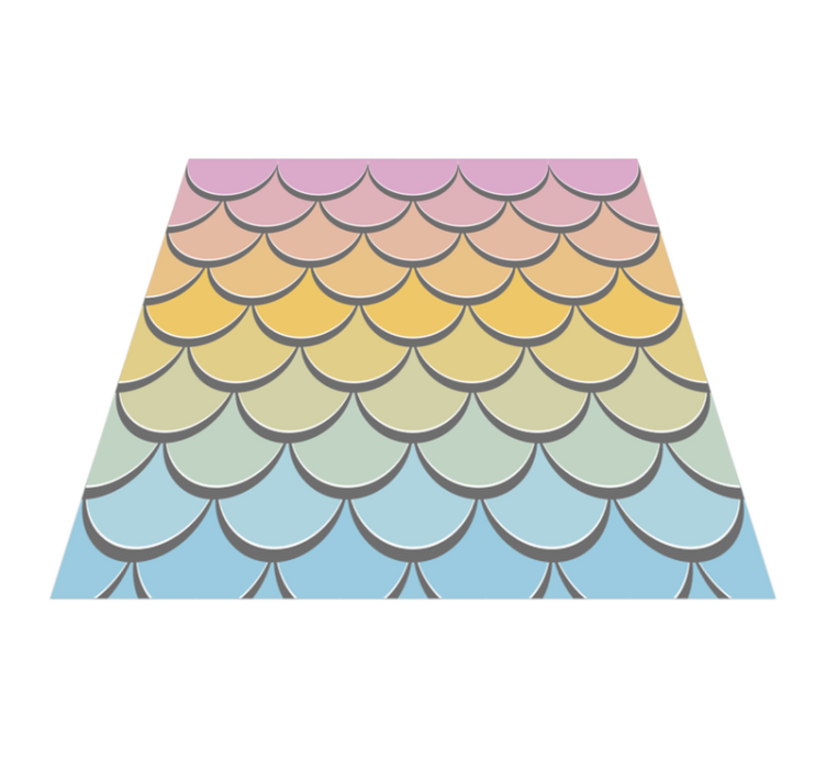 Pastel fish scales textured vinyl rug - TenStickers