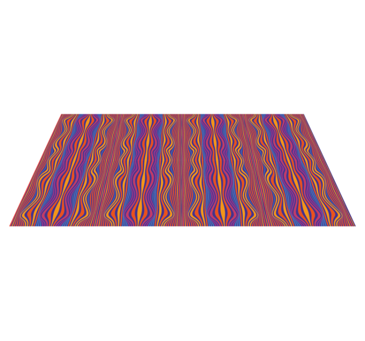 Geometric vinyl rug in lively curved stripes - TenStickers