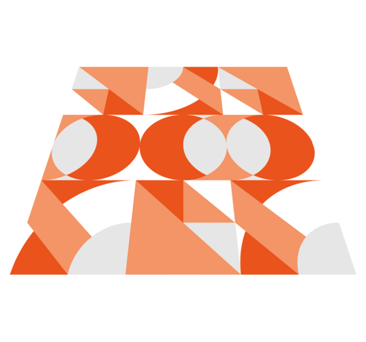 Geometric vinyl rug with retro geometric design - TenStickers