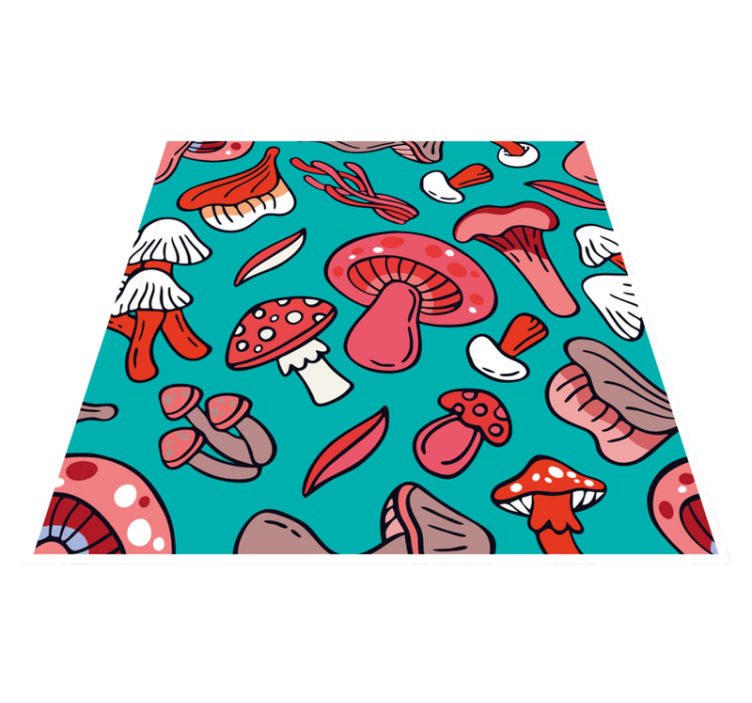 Lively Mushroom Print nature vinyl rug - TenStickers