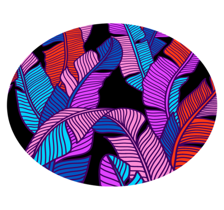 Lively leaf elements floral vinyl rug - TenStickers