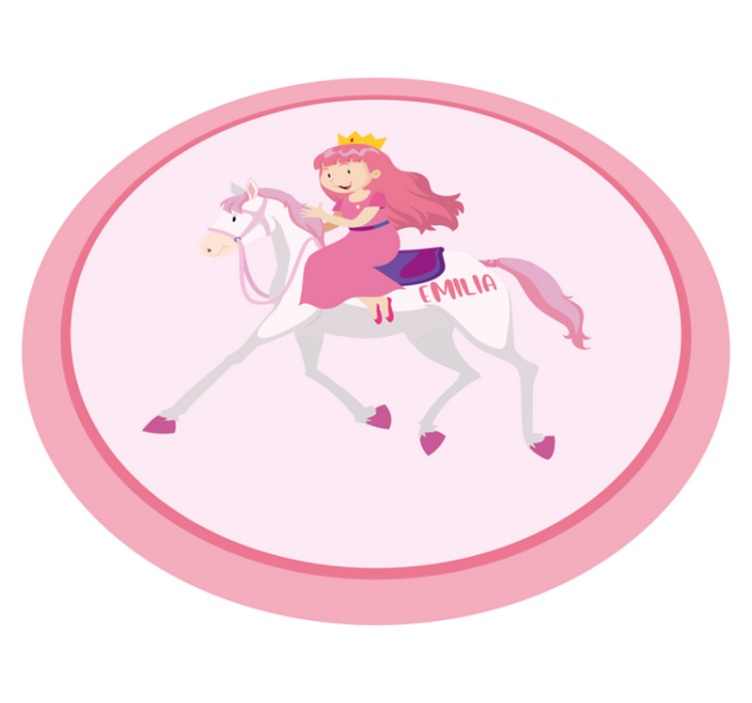 Custom princess on unicorn kids vinyl rug - TenStickers