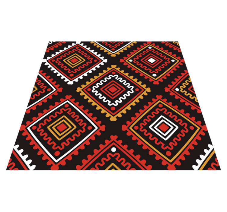 Ethnic vinyl rug in vibrant geometric design - TenStickers