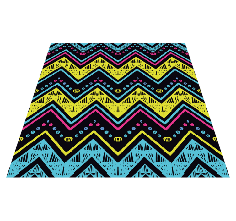 Vibrant Chevron Pattern geometric vinyl rug - TenStickers