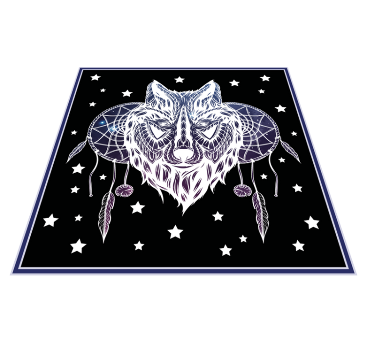 Wolf Dreamcatcher Stars nursery vinyl rug - TenStickers