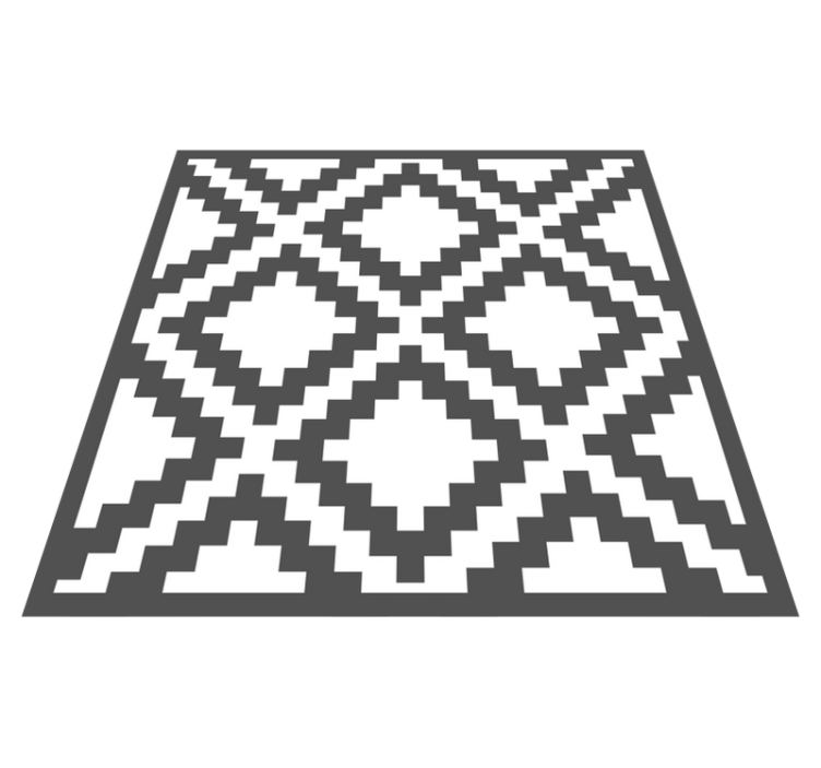 Black Diamond Pattern geometric vinyl rug - TenStickers