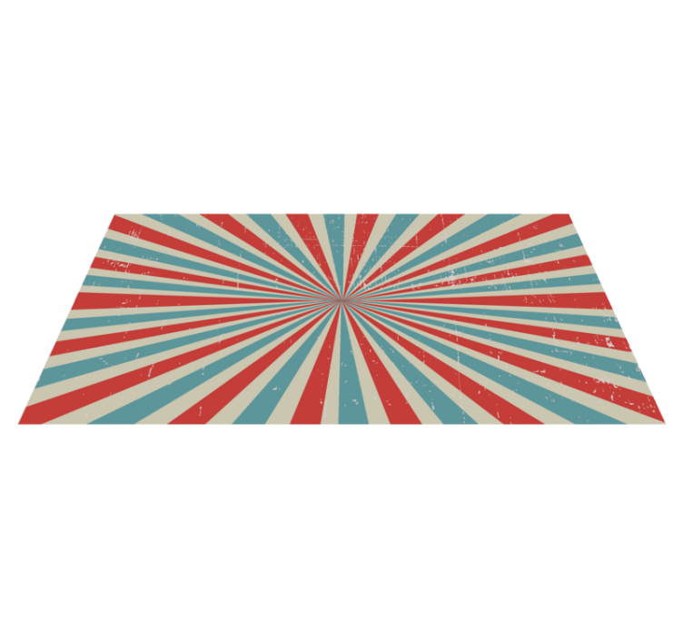 Blue and red retro pre-wash pattern rug - TenStickers